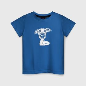 Детская футболка хлопок с принтом Смешная собачка woof комикс в Санкт-Петербурге, 100% хлопок | круглый вырез горловины, полуприлегающий силуэт, длина до линии бедер | Тематика изображения на принте: 