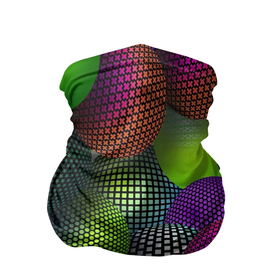 Бандана-труба 3D с принтом Трехмерные разноцветные шары в Тюмени, 100% полиэстер, ткань с особыми свойствами — Activecool | плотность 150‒180 г/м2; хорошо тянется, но сохраняет форму | 