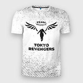 Мужская футболка 3D Slim с принтом Tokyo Revengers с потертостями на светлом фоне в Тюмени, 100% полиэстер с улучшенными характеристиками | приталенный силуэт, круглая горловина, широкие плечи, сужается к линии бедра | 