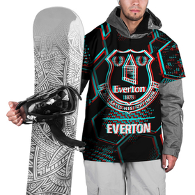 Накидка на куртку 3D с принтом Everton FC в стиле glitch на темном фоне в Петрозаводске, 100% полиэстер |  | 