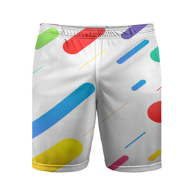 Мужские шорты спортивные с принтом Разноцветные круги и полосы в Тюмени,  |  | 