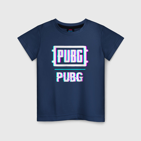 Детская футболка хлопок с принтом PUBG в стиле glitch и баги графики в Екатеринбурге, 100% хлопок | круглый вырез горловины, полуприлегающий силуэт, длина до линии бедер | 