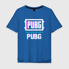 Мужская футболка хлопок Oversize с принтом PUBG в стиле glitch и баги графики в Екатеринбурге, 100% хлопок | свободный крой, круглый ворот, “спинка” длиннее передней части | 
