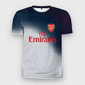 Мужская футболка 3D Slim с принтом Arsenal logo абстракция в Екатеринбурге, 100% полиэстер с улучшенными характеристиками | приталенный силуэт, круглая горловина, широкие плечи, сужается к линии бедра | 