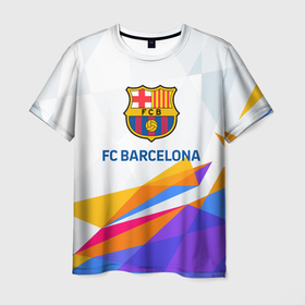 Мужская футболка 3D с принтом Barcelona цветные геометрии в Белгороде, 100% полиэфир | прямой крой, круглый вырез горловины, длина до линии бедер | 