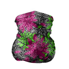 Бандана-труба 3D с принтом Цветочный узор в бордовых и зеленых тонах Ретро в Белгороде, 100% полиэстер, ткань с особыми свойствами — Activecool | плотность 150‒180 г/м2; хорошо тянется, но сохраняет форму | 