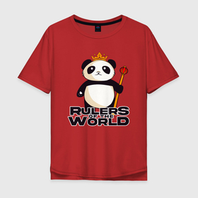 Мужская футболка хлопок Oversize с принтом Панда   Правители Мира в Белгороде, 100% хлопок | свободный крой, круглый ворот, “спинка” длиннее передней части | Тематика изображения на принте: 