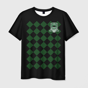 Мужская футболка 3D с принтом ФК Краснодар Форма 2022 2023 , 100% полиэфир | прямой крой, круглый вырез горловины, длина до линии бедер | 