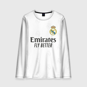 Мужской лонгслив 3D с принтом Реал Мадрид форма 2022 2023 в Курске, 100% полиэстер | длинные рукава, круглый вырез горловины, полуприлегающий силуэт | Тематика изображения на принте: 
