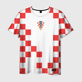 Мужская футболка 3D с принтом Сборная Хорватии форма к чемпионату мира 2022 , 100% полиэфир | прямой крой, круглый вырез горловины, длина до линии бедер | 