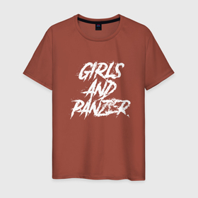Мужская футболка хлопок с принтом Girls und Panzer logo в Санкт-Петербурге, 100% хлопок | прямой крой, круглый вырез горловины, длина до линии бедер, слегка спущенное плечо. | 