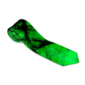 Галстук 3D с принтом Зеленый фантом в Кировске, 100% полиэстер | Длина 148 см; Плотность 150-180 г/м2 | 