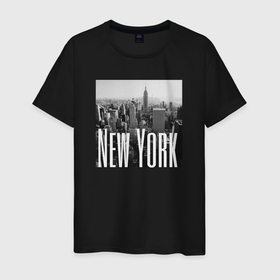 Мужская футболка хлопок с принтом New York city in picture в Тюмени, 100% хлопок | прямой крой, круглый вырез горловины, длина до линии бедер, слегка спущенное плечо. | Тематика изображения на принте: 