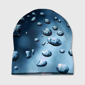 Шапка 3D с принтом Капли воды на матовом стекле   текстура в Курске, 100% полиэстер | универсальный размер, печать по всей поверхности изделия | 