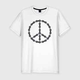 Мужская футболка хлопок Slim с принтом Пацифик из велосипедной цепи в Санкт-Петербурге, 92% хлопок, 8% лайкра | приталенный силуэт, круглый вырез ворота, длина до линии бедра, короткий рукав | 