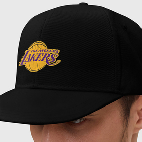 Кепка снепбек с прямым козырьком с принтом Лос Анджелес Лейкерс NBA лого в Петрозаводске, хлопок 100% |  | 