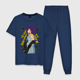 Мужская пижама хлопок с принтом Benders brains , 100% хлопок | брюки и футболка прямого кроя, без карманов, на брюках мягкая резинка на поясе и по низу штанин
 | 