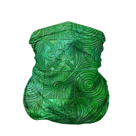 Бандана-труба 3D с принтом Узорчатый зеленый стеклоблок имитация в Новосибирске, 100% полиэстер, ткань с особыми свойствами — Activecool | плотность 150‒180 г/м2; хорошо тянется, но сохраняет форму | 