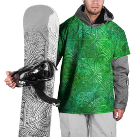 Накидка на куртку 3D с принтом Узорчатый зеленый стеклоблок имитация в Новосибирске, 100% полиэстер |  | Тематика изображения на принте: 