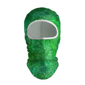 Балаклава 3D с принтом Узорчатый зеленый стеклоблок имитация в Новосибирске, 100% полиэстер, ткань с особыми свойствами — Activecool | плотность 150–180 г/м2; хорошо тянется, но при этом сохраняет форму. Закрывает шею, вокруг отверстия для глаз кайма. Единый размер | Тематика изображения на принте: 