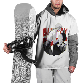 Накидка на куртку 3D с принтом Человек бензопила Макима и Дэндзи в Санкт-Петербурге, 100% полиэстер |  | Тематика изображения на принте: 