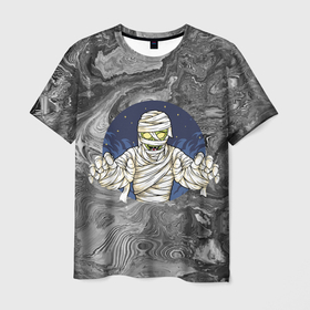 Мужская футболка 3D с принтом Мумия наводит ужас в Курске, 100% полиэфир | прямой крой, круглый вырез горловины, длина до линии бедер | 