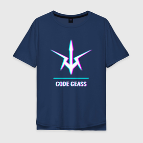Мужская футболка хлопок Oversize с принтом Символ Code Geass в стиле glitch в Белгороде, 100% хлопок | свободный крой, круглый ворот, “спинка” длиннее передней части | 