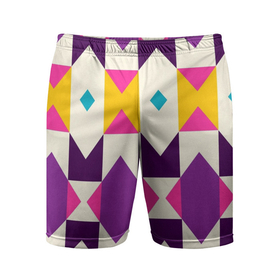 Мужские шорты спортивные с принтом Геометрический цветной орнамент в Курске,  |  | 