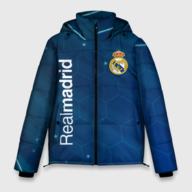 Мужская зимняя куртка 3D с принтом Real Madrid голубая абстракция в Белгороде, верх — 100% полиэстер; подкладка — 100% полиэстер; утеплитель — 100% полиэстер | длина ниже бедра, свободный силуэт Оверсайз. Есть воротник-стойка, отстегивающийся капюшон и ветрозащитная планка. 

Боковые карманы с листочкой на кнопках и внутренний карман на молнии. | 