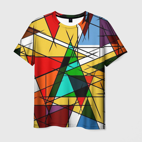 Мужская футболка 3D с принтом Грубый абстрактный фон в Курске, 100% полиэфир | прямой крой, круглый вырез горловины, длина до линии бедер | 