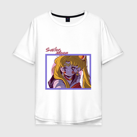 Мужская футболка хлопок Oversize с принтом Sailor Moon Art в городе Новоалтайск, 100% хлопок | свободный крой, круглый ворот, “спинка” длиннее передней части | Тематика изображения на принте: 