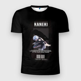 Мужская футболка 3D Slim с принтом Tokyo Ghoul: Kaneki Ken в Екатеринбурге, 100% полиэстер с улучшенными характеристиками | приталенный силуэт, круглая горловина, широкие плечи, сужается к линии бедра | Тематика изображения на принте: 