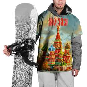 Накидка на куртку 3D с принтом Москва   Храм Василия Блаженного в Петрозаводске, 100% полиэстер |  | 