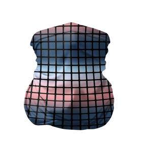 Бандана-труба 3D с принтом Разноцветный коралловый с синим узор клетка в Санкт-Петербурге, 100% полиэстер, ткань с особыми свойствами — Activecool | плотность 150‒180 г/м2; хорошо тянется, но сохраняет форму | Тематика изображения на принте: 