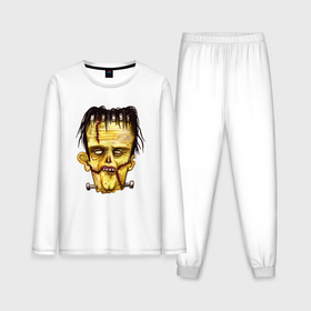 Мужская пижама с лонгсливом хлопок с принтом Франкенштейн желтый зомби в Белгороде,  |  | 
