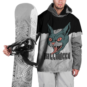 Накидка на куртку 3D с принтом Happy Halloween   wild cat в Белгороде, 100% полиэстер |  | Тематика изображения на принте: 