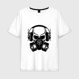 Мужская футболка хлопок Oversize с принтом Drum and bass DJ в Курске, 100% хлопок | свободный крой, круглый ворот, “спинка” длиннее передней части | Тематика изображения на принте: 