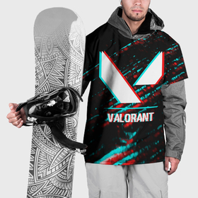 Накидка на куртку 3D с принтом Valorant в стиле glitch и баги графики на темном фоне в Новосибирске, 100% полиэстер |  | Тематика изображения на принте: 