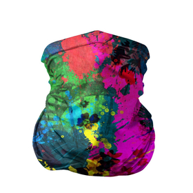 Бандана-труба 3D с принтом Разноцветные кляксы красов в Екатеринбурге, 100% полиэстер, ткань с особыми свойствами — Activecool | плотность 150‒180 г/м2; хорошо тянется, но сохраняет форму | 