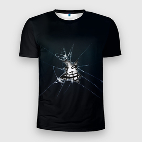 Мужская футболка 3D Slim с принтом Trollface мем в Кировске, 100% полиэстер с улучшенными характеристиками | приталенный силуэт, круглая горловина, широкие плечи, сужается к линии бедра | 