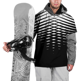 Накидка на куртку 3D с принтом Черно белая симметричная сетка из треугольников в Петрозаводске, 100% полиэстер |  | Тематика изображения на принте: 