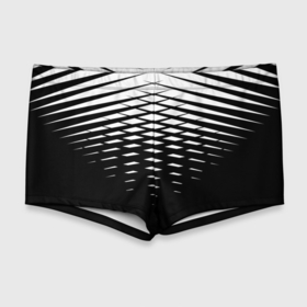 Мужские купальные плавки 3D с принтом Черно белая симметричная сетка из треугольников в Петрозаводске, Полиэстер 85%, Спандекс 15% |  | Тематика изображения на принте: 