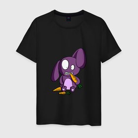 Мужская футболка хлопок с принтом Hungry Rabbit в Курске, 100% хлопок | прямой крой, круглый вырез горловины, длина до линии бедер, слегка спущенное плечо. | 