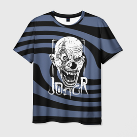 Мужская футболка 3D с принтом Злобный клоун   Джокер в Санкт-Петербурге, 100% полиэфир | прямой крой, круглый вырез горловины, длина до линии бедер | Тематика изображения на принте: 