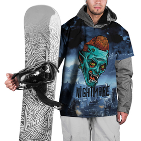 Накидка на куртку 3D с принтом Ночной кошмар   Horror face в Петрозаводске, 100% полиэстер |  | 