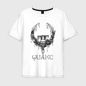 Мужская футболка хлопок Oversize с принтом Quake logo , 100% хлопок | свободный крой, круглый ворот, “спинка” длиннее передней части | 