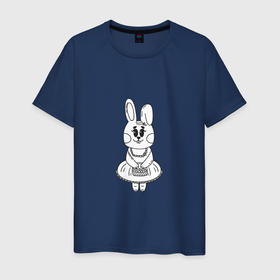 Мужская футболка хлопок с принтом Bunny   Girl в Санкт-Петербурге, 100% хлопок | прямой крой, круглый вырез горловины, длина до линии бедер, слегка спущенное плечо. | 