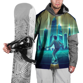 Накидка на куртку 3D с принтом В sci fi будущее на скейте , 100% полиэстер |  | 