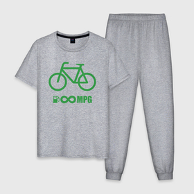 Мужская пижама хлопок с принтом Бесконечное топливо   велосипед в Курске, 100% хлопок | брюки и футболка прямого кроя, без карманов, на брюках мягкая резинка на поясе и по низу штанин
 | 