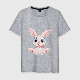 Мужская футболка хлопок с принтом Baby   Rabbit в Курске, 100% хлопок | прямой крой, круглый вырез горловины, длина до линии бедер, слегка спущенное плечо. | 